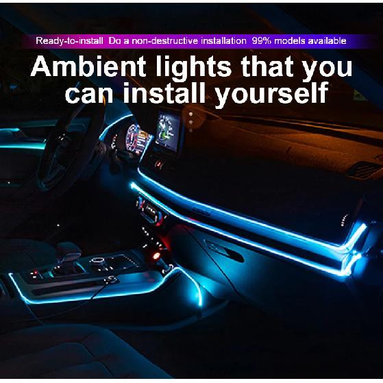 Car Ambient Light Decorative Light Bar Rgb 1/2/3/4/5M Car Interior Neon Atmosphere Auto Console Air Outlet Lamp Led Light Strips