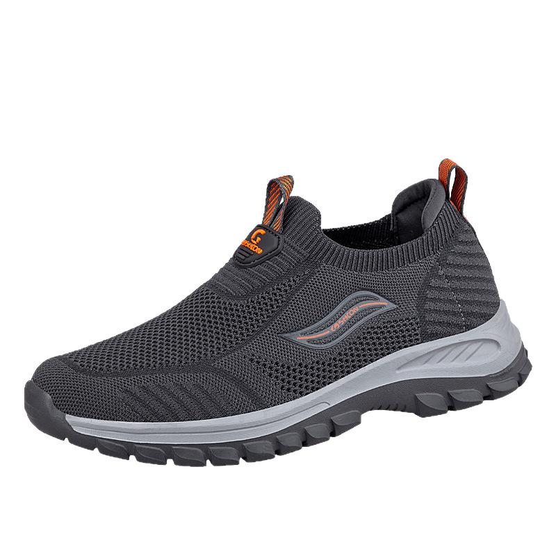 Zhang Kaili Men's Summer Slip-On Mesh Breathable Non-Slip Lightweight Comfortable Elderly Sports Dad Shoes
