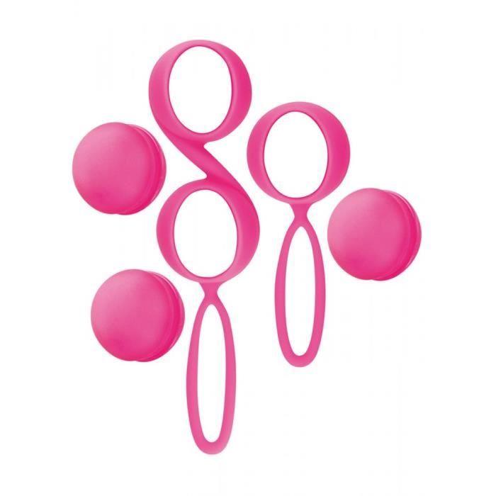 Boules de Geisha - Yoba - Rééducation Périnée - Silicone - Rose - 2 billes interchangeables