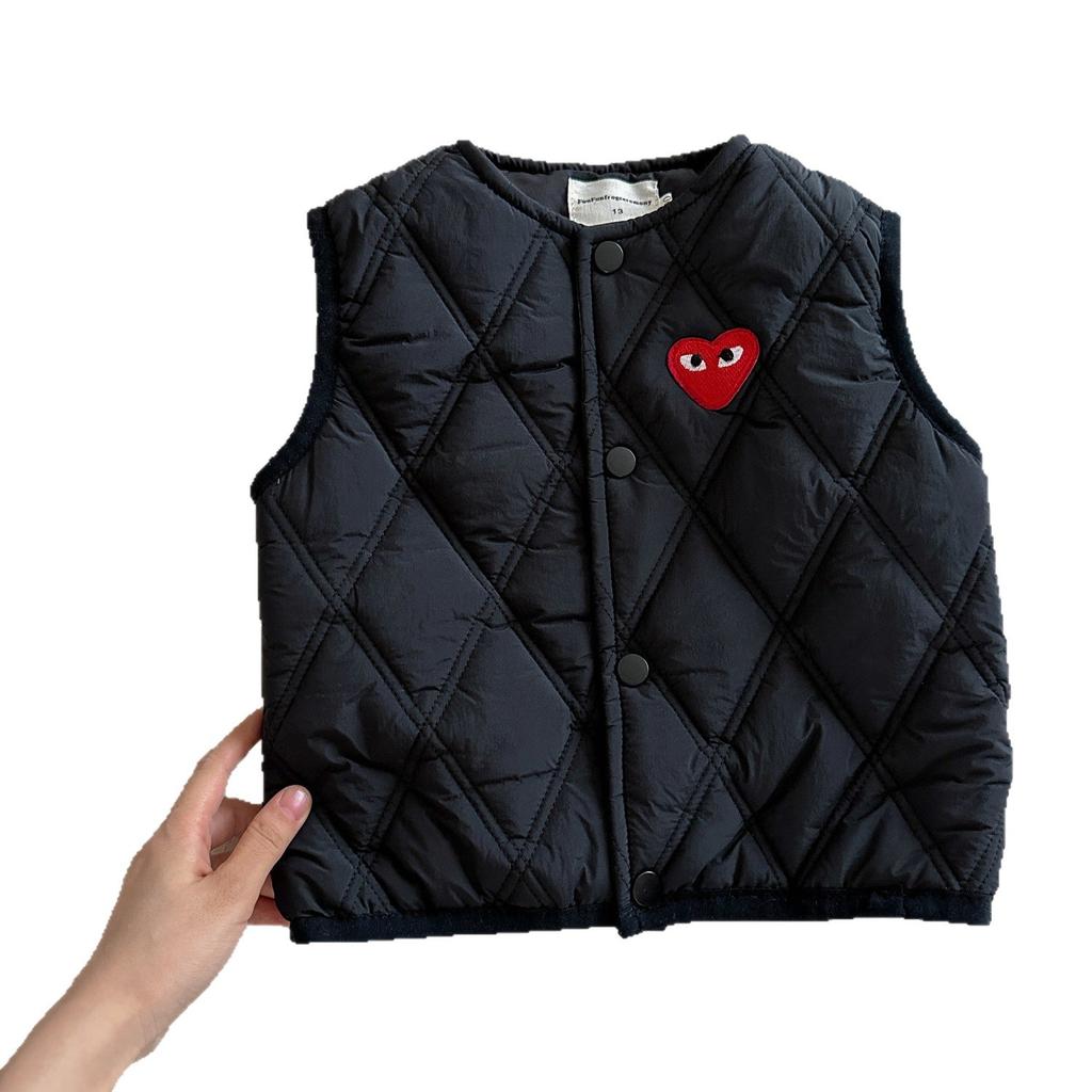 Kids Quilted Plaid Vest for Boys and Girls Warm Sleeveless Jacket for Fall and Winter