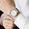 BUREI Analog Quartz Simple Date Stainless Popular Day Luxury Watch Men's Watch, Design, Display, Waterproof, Easy-to-Read Steel, Brand, Silver,