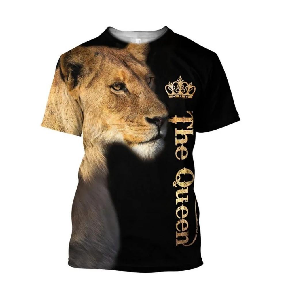 Summer Men's T-Shirt Christ Jesus Cross Lion 3D Print Tees Top Hip Hop Loose Short Sleeve Streetwear Vintage Oversized Women T-shirt
