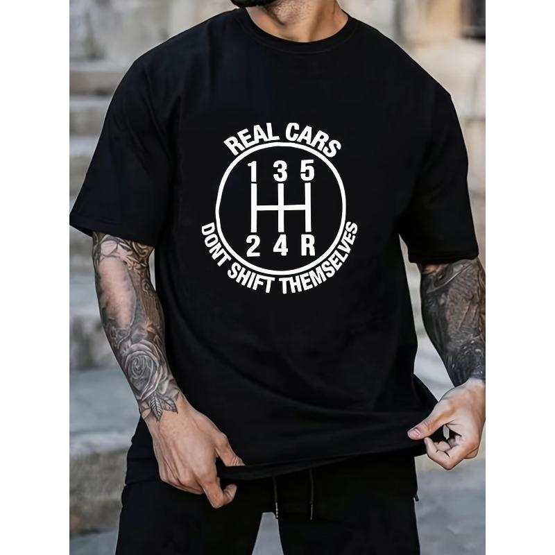 

A Stylish And Affordable Men S Short-Sleeve T-Shirt Featuring a Unique Digital Print of a Car S Manual Shift Pattern, Designed for And Quick Drying S чёрный