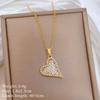 Romantische Glänzende Zirkon Liebe Herz Anhänger Halskette für Frauen Mädchen Edelstahl Kette Trendiger Herz Choker Schmuck Geschenke