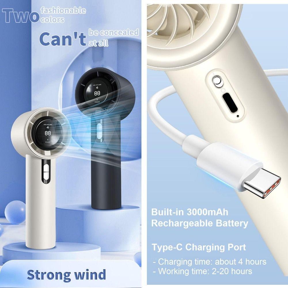 Adjustable Handheld Fan 100 Winds Speeds Cooling Fan New Mini Turbo Fan  Camping