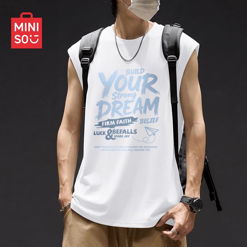MINISO Men's Lightweight Breathable Sleeveless T-Shirt