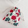 Floral Plaid Drawstring Pouch: Sundries, Keys, Coin, Card & Phone Holder
