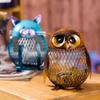 Owl Shaped Coin Box Metal Home Decor Coin Box Modern Design Mesh Cute Piggy Bank Home Decoration Christmas New Year Gift