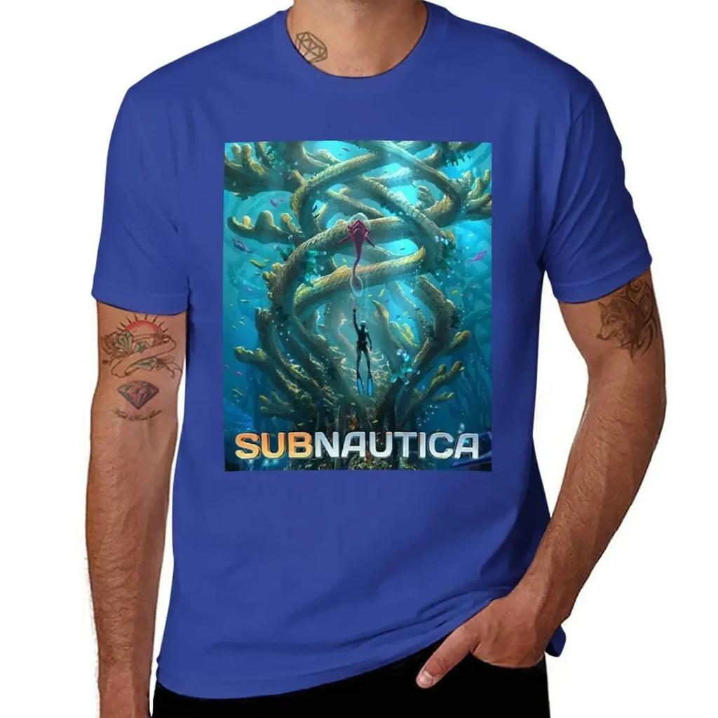 Subnautica Poster T-Shirt summer top plus sizes quick drying mens graphic t-shirts hip hop