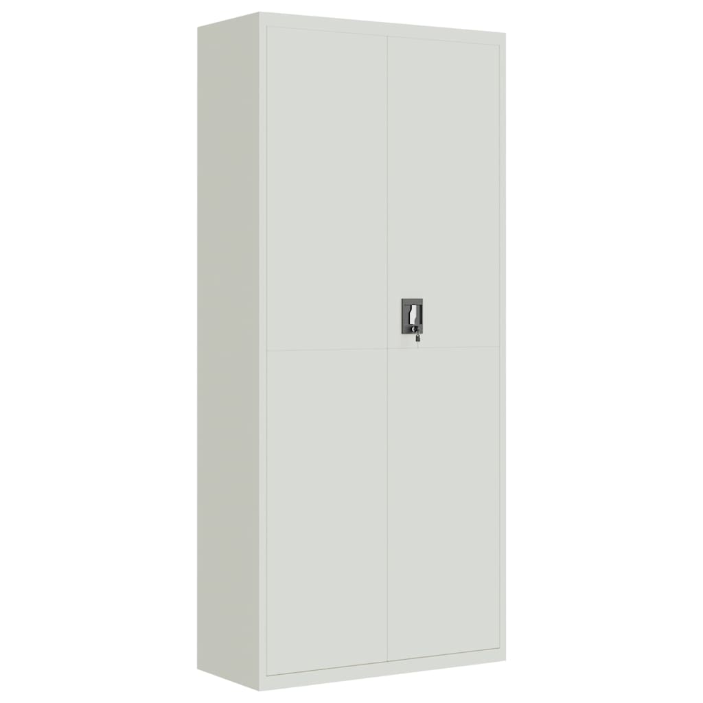 Filing Cabinet Light Grey 90 x 40 x 200 cm Steel