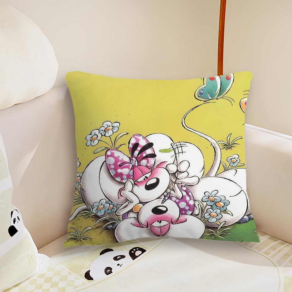 Huse de pernă cu șoricelul DDiddl din desene animate Material pluș Moale Imprimeu pe ambele fețe Huse de pernă pentru canapea Huse de pernă decorative