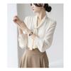 Spring and Autumn New Style French Gentle Commuting Retro Niche Streamer Long-sleeved Shirt for Women