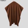 INCERUN Men Casual Baggy Irregular Splits Cloak Long Cape Coats Windbreaker