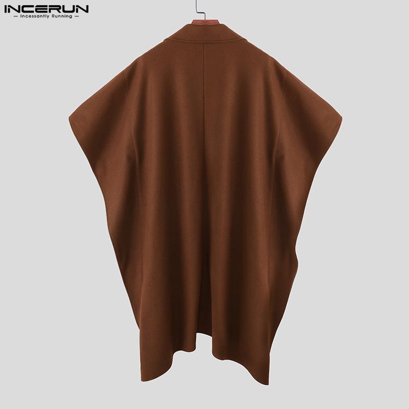 INCERUN Men Casual Baggy Irregular Splits Cloak Long Cape Coats Windbreaker