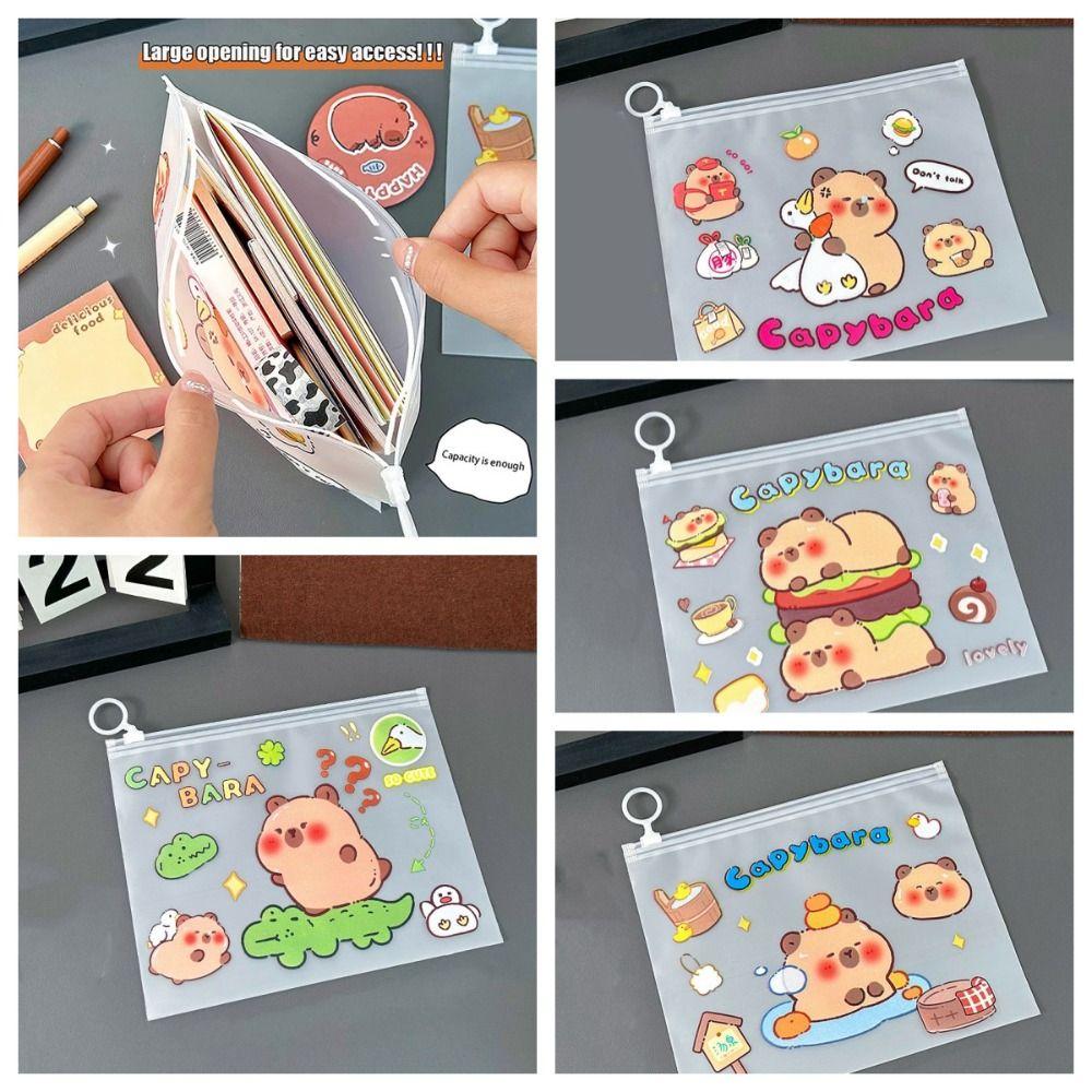 Large-capacity Capybara Transparent File Bag Waterproof File Organizer  Students