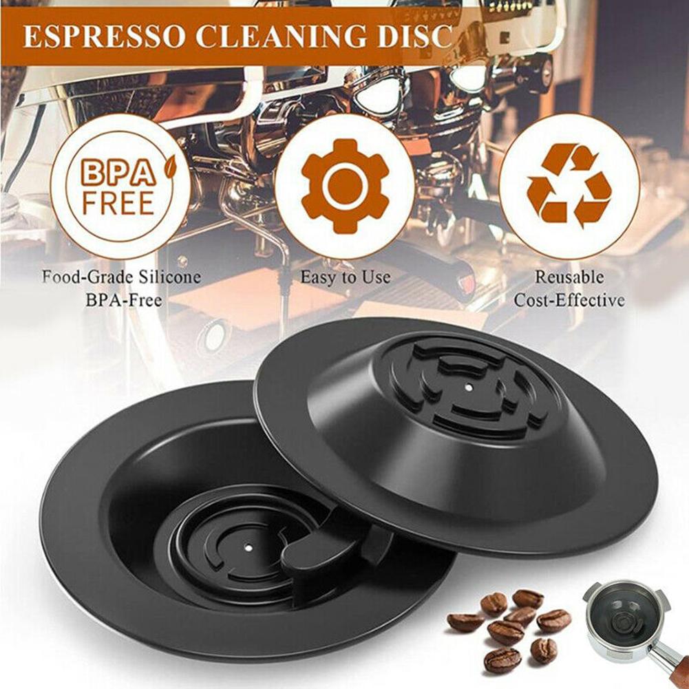 54mm Coffee Machine Handle Recoil Cleaning Silicone Blind Piece Cleaning Brush For Espresso Machine Cleaning Disc 2psc 54mm