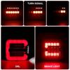 3 in 1 Square 4 Inch Led Tail Light Rear Brake Turn Signal Light License Plate Lamp for 12V 24V Truck Trailer Van Bus Pickup 4x4