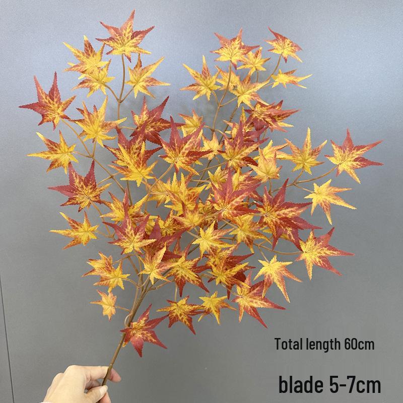 Artificial Japanese Maple Leaves - 7-Lobed Red Maple Tree Decoration