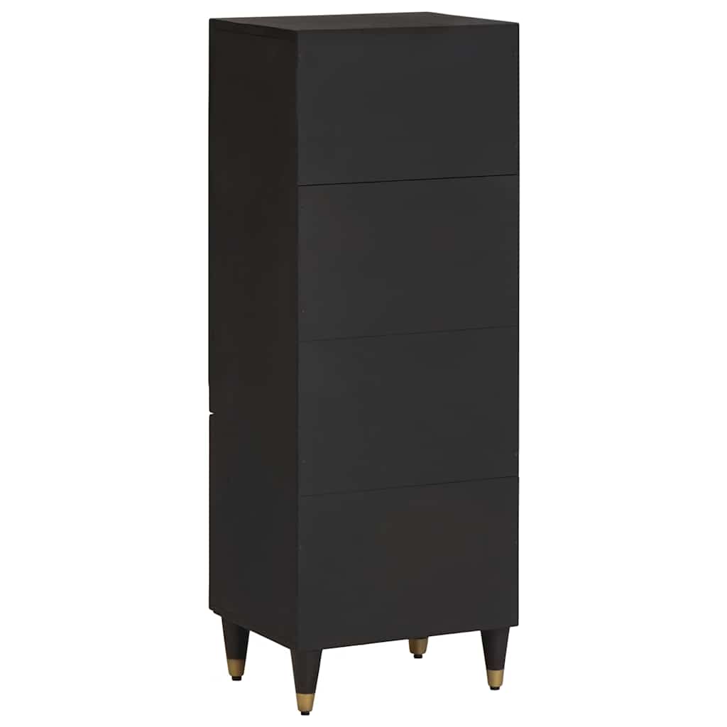 Highboard with Shelf Black 40 x 33 x 110 cm Solid Mango Wood