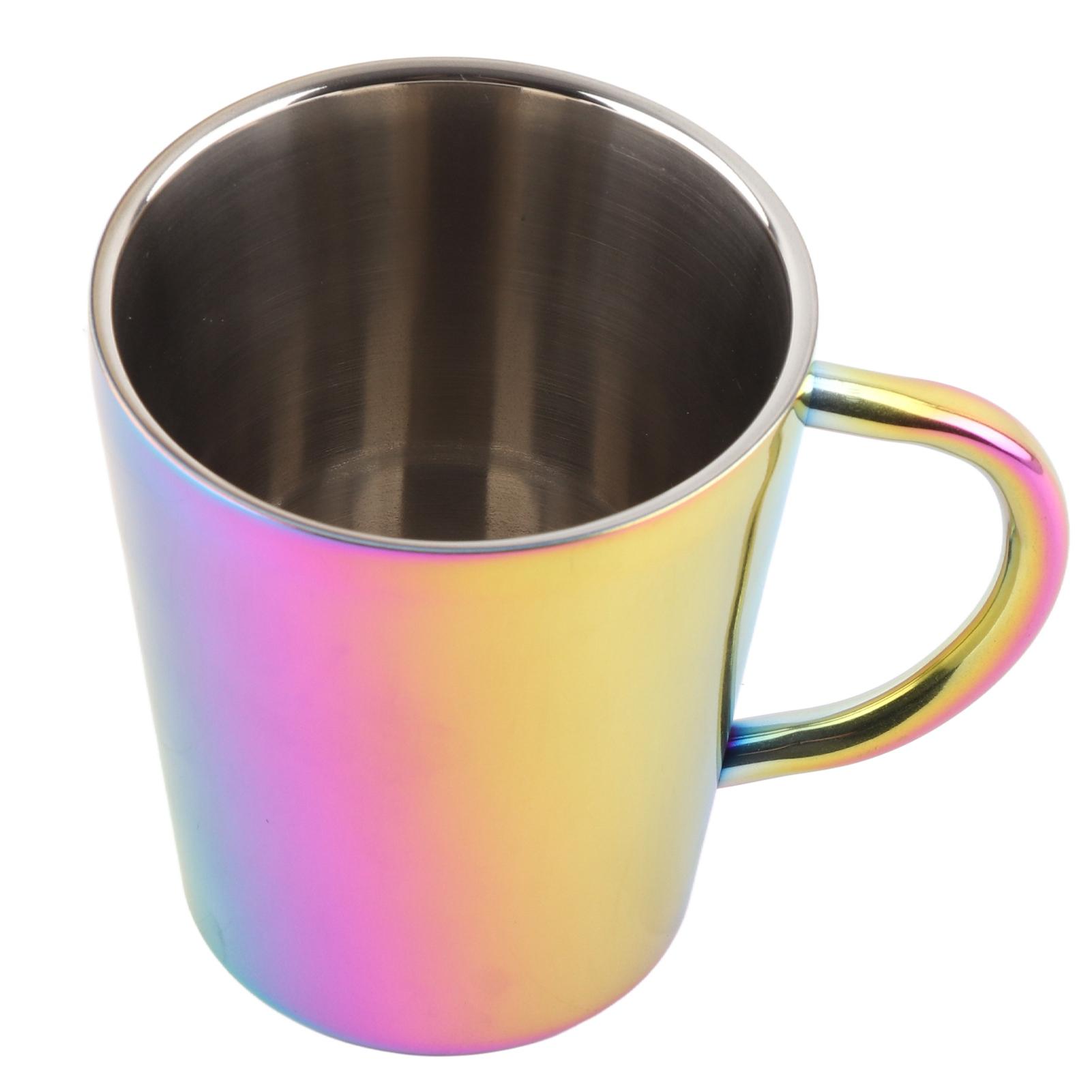 

300ml Double Layer Water Cup with Handle Stainless Steel Coffee Insulated Mug for HomeRed