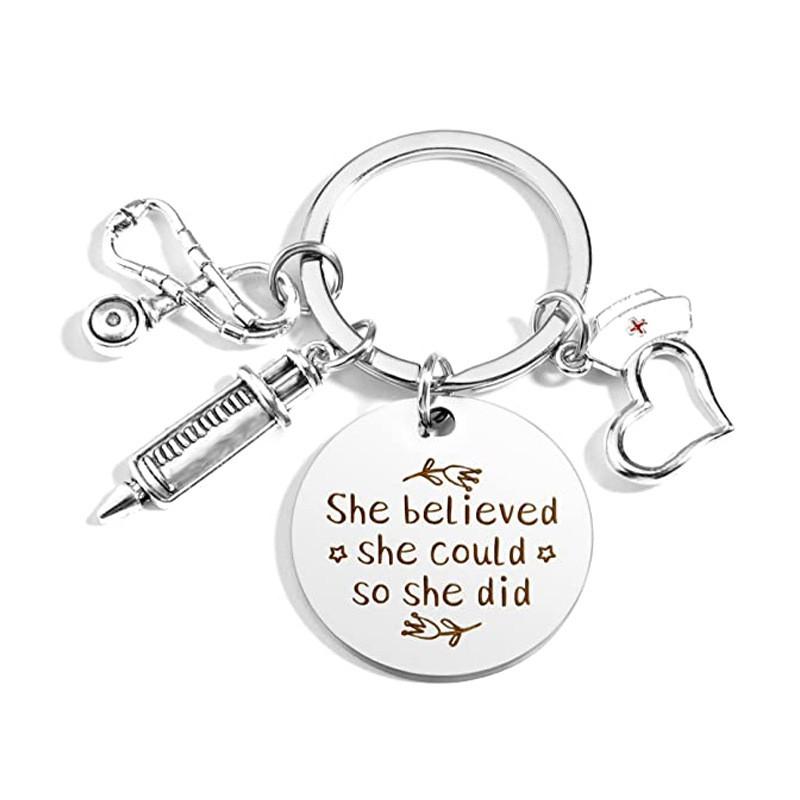 

Elegant Steel Stainless Keychain Gift For Nurses Ideal For Birthdays And Occasions Special ML1114