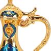 Zinc Alloy Turkish Coffee Pot Set Shiny Crystal Tray Metal Cup Set Wine Server Set  Table Decor