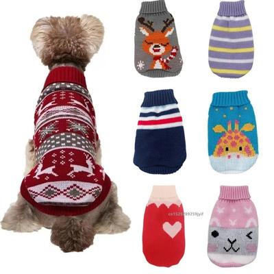 Christmas Winter Pet Clothes Dog Sweater Cat Costume Warm Coat for Small Puppy Chihuahua Yorkies Knitted Jacket Pet Clothing