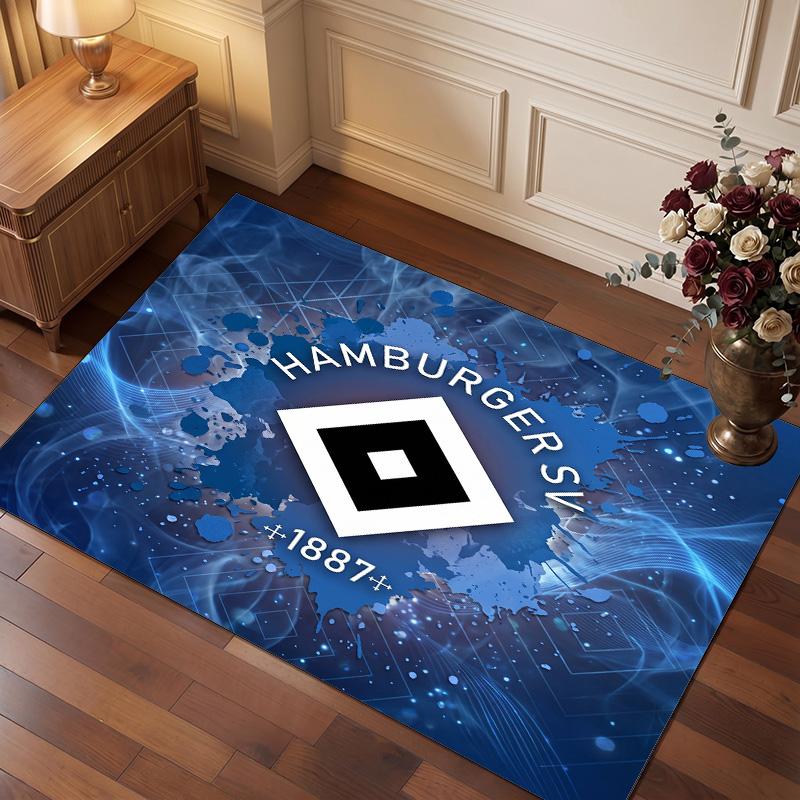 Tappeto in Velluto di Cristallo con Stampa Calcio Hamburger SV, Comodo Assorbente d'Acqua Antiscivolo Tappeto per Pavimenti Interni