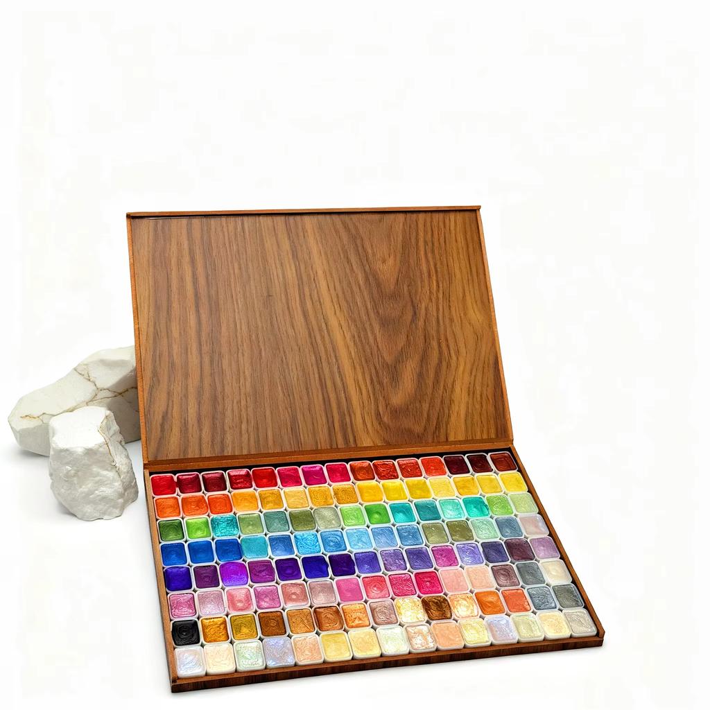 28-120 Farben Perlmutt Aquarellpigment: Metallische Volltonfarbe Tragbares Kunst-Set zum Malen - Perfekte Weihnachtsgeschenke für Künstler