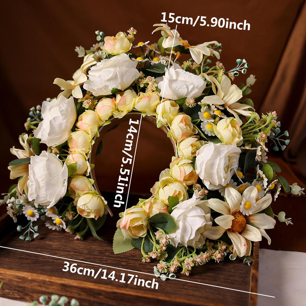 Women Head-Dress Colorful Flower Headband Hair Wreath Wedding Party Costume Headpiece for Bridal Women Fashion Hair Accessory