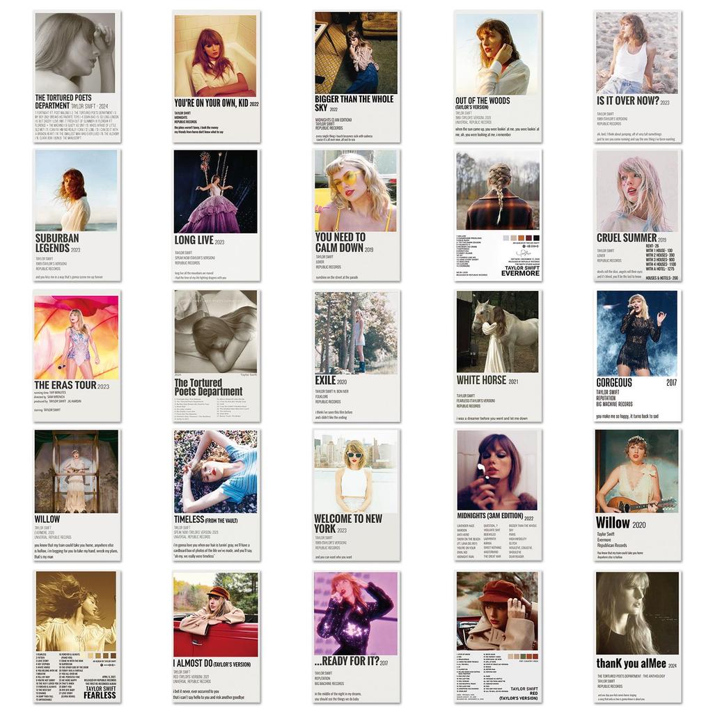 Taylor Swift Poster & Graffiti Aufkleber - 50 Blatt Kreatives Merchandise für Notizbücher, Handyhüllen und mehr