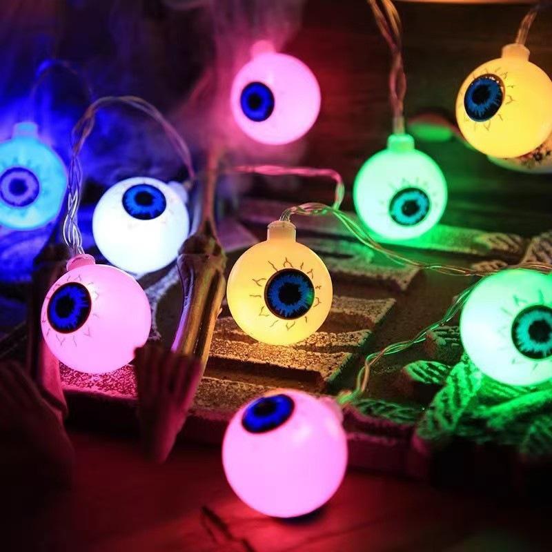 Outdoor Halloween LED Ghost Eye Ball Flashing String Lights for Decoration