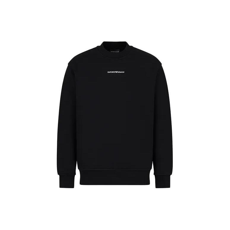 Emporio Armani Jersey Sweatshirt With Diagonal Weave And Logo Embroidery 3D1MEC-1JODZ-10033