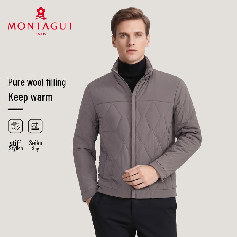 

MONTAGUT Men s Stand Collar Lamb Wool Padded Winter Jacket L (50)