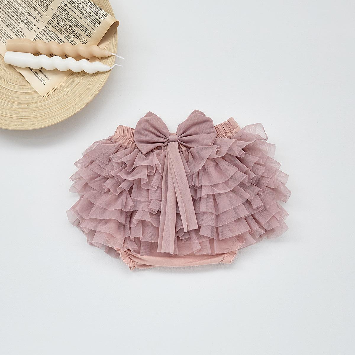 

2025 летняя юбка-пачка брюки девочки милая пушистая юбка штаны малышка торт штаны зарубежный стиль детские сетчатые шорты 100cm