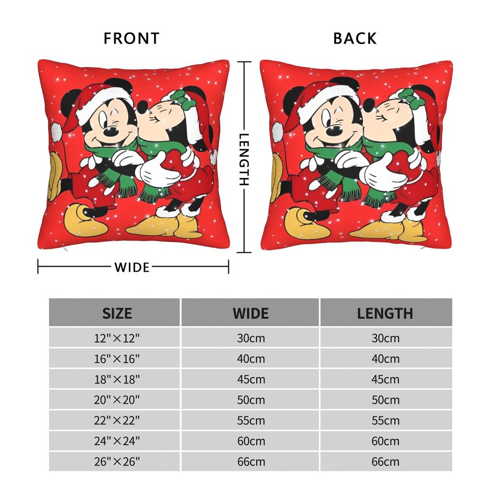 Mickey and Minnie Mouse Holiday Throw Pillow Cover Decorative Pillow Christmas Design , Customized Pillowcover Home Decor
