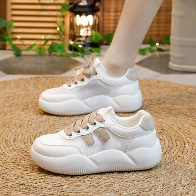 Zomer Nieuwe Ins Ademende Witte Schoenen Dames Uitgesneden Vrijetijds Board Schoenen Dikke Zool All-Matching Platform Schoenen