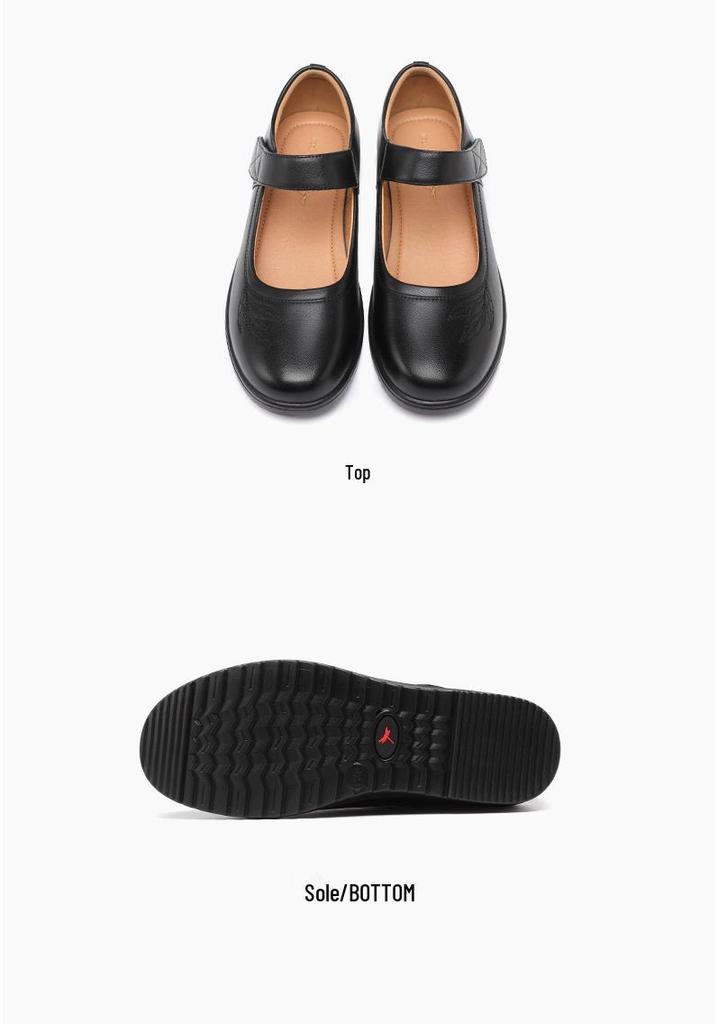 Red Dragonfly Women's Summer Casual Leather Mary Jane Shoes - Genuine Leather Mother's Shoes