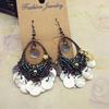 Hawaiian Vintage Bohemian Earrings, Beach Shell Tassel Long Earrings Women's Accessories