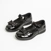 Girls Black Patent Leather School Shoes Formal Occasions Magic Tape TPR Sole Ages 4-16