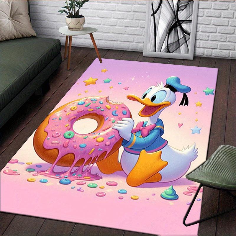 1pc Donald Duck Pattern Area Rug Soft Flannel Floor Mat for Living Room,Office,Bedroom and Carpet,Sofa Coffee Table Floor Mat