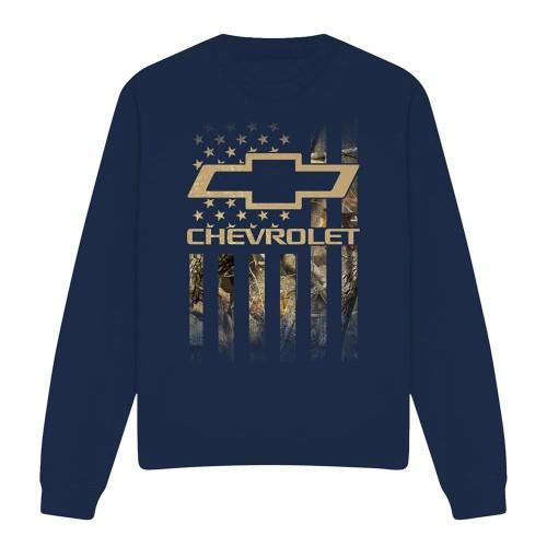 Chevrolet Unisex Adult Camo Flag Sweatshirt