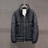 Men's Luxury Down Jacket: Winter Paris Fashion, Quilted, Hooded, Stand Collar