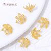 18K Gold Plated Hollow Filigree Flower Bead Caps with Pearl Mounting,Lotus Flower Charms Pendant For DIY Jewelry Making Supplies