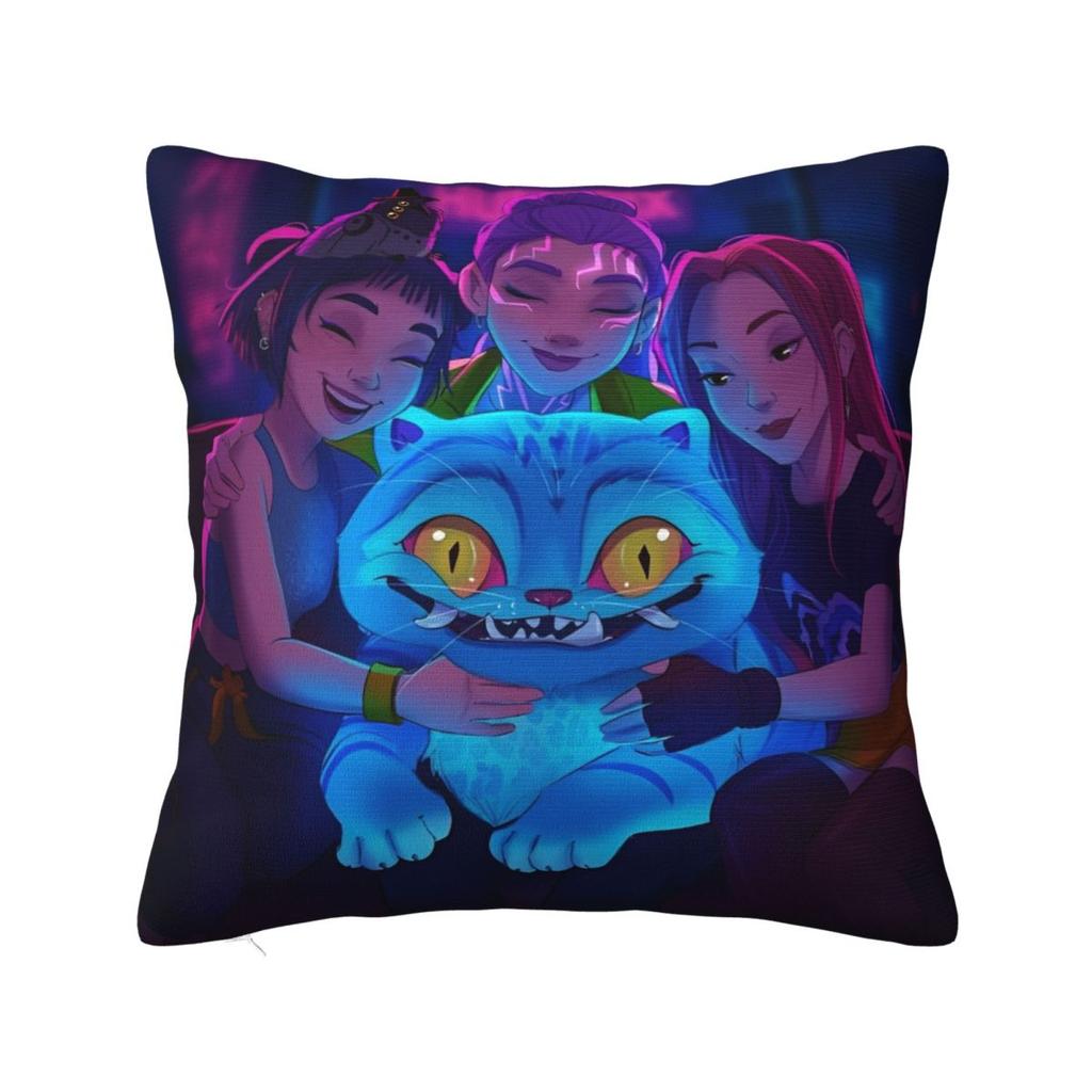 Kpop Demon Hunters Huntrix Pillow Covers Printed Cushion Cover Decorations 2025 Movie Derpy Tiger Throw Pillow Case Cover Home