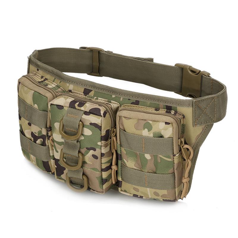 Tactical Camouflage Waterproof Fanny Pack for Outdoor, Cycling, and Mountaineering with Three Compartments
