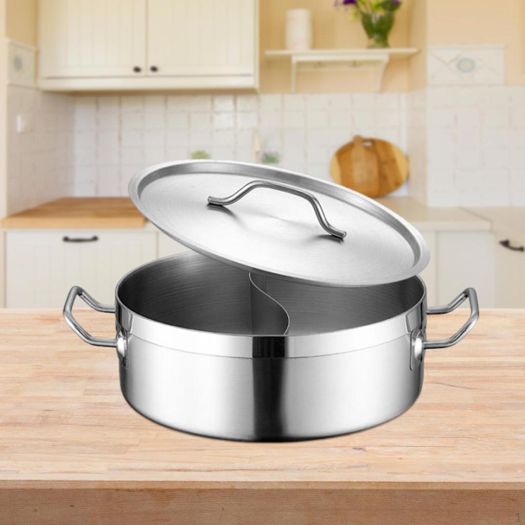 Topf mit Trennwand, chinesischer Deckel, 2-seitiger Suppentopf, dick, Küchenkochgeschirr, Kochen