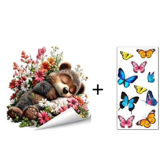 Spring Flower Wreath Window Cling Tulip/Sunflower/Rose Flower Static PVC Sticker Removable Glass Decals for Home Office Shop