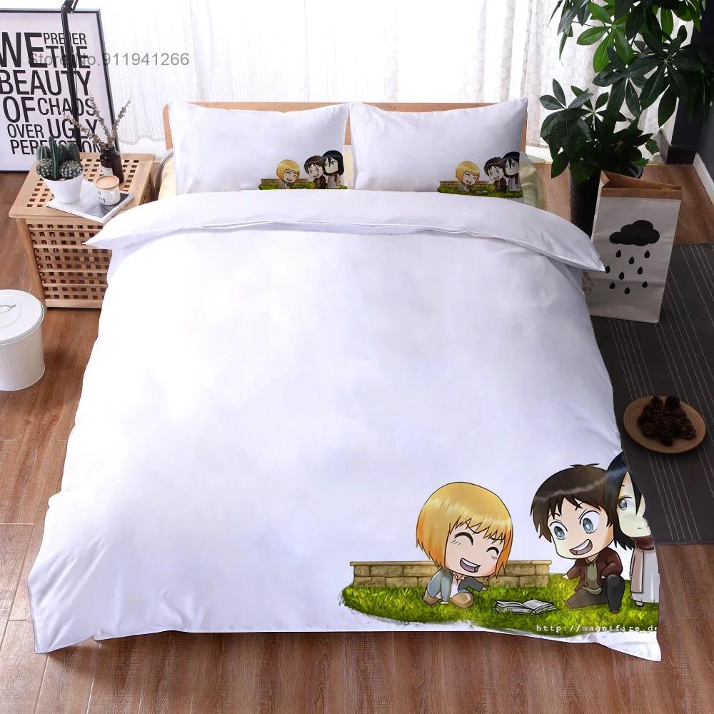 2024 3D Print Anime Attack on Titan Boys Duvet Cover Pillowcase Wings of Liberty Children Bedding Set Single Full Size