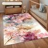 1pcs, Cherry Blossom Pattern Printing Flannel Carpet, Soft, Anti-slip, High-flow Area Floor Mat, for Living Room Bedroom Decor